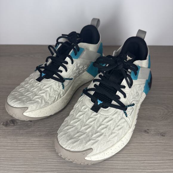 New Under Armour Project Rock 6 Training Shoes Men\'s Size 7.5 Tan Teal 3026534 main image 11